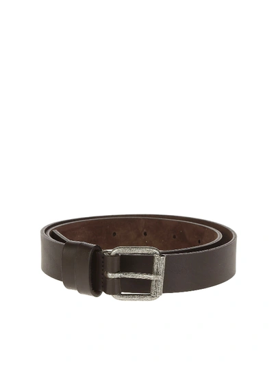 Shop Aspesi Leather Belt In Brown