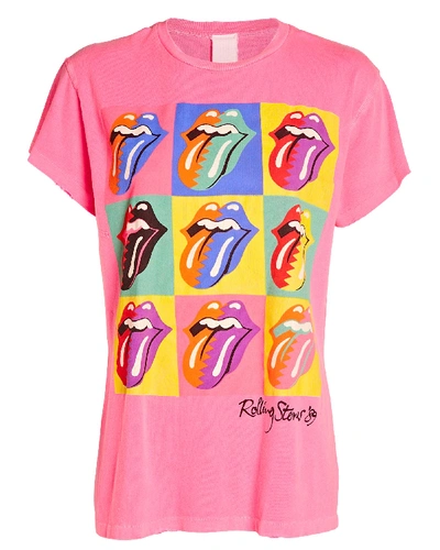Shop Madeworn Rolling Stones 1989 Tongue T-shirt In Pink