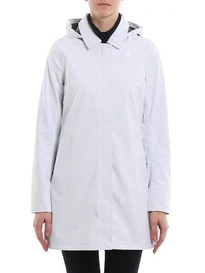 Shop K-way Mathilde Bonded Jersey Raincoat In White