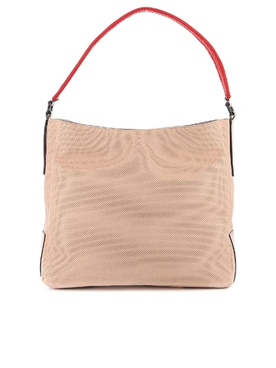Shop Hogan Perforated Leather Hobo Bag In Pink