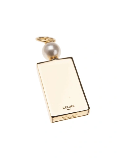 Shop Celine Small Perfume Pendant  Separables In Gold/ivory