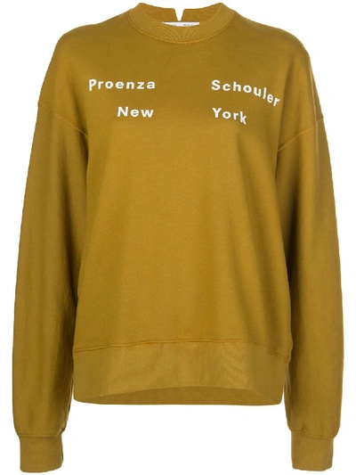 Shop Proenza Schouler White Label Logo Print Sweatshirt In Yellow