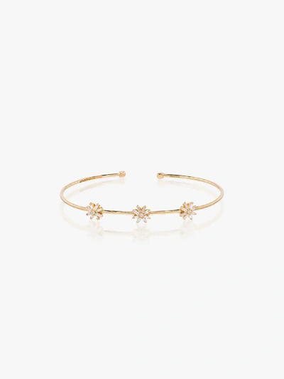 Shop Suzanne Kalan 18k Yellow Gold Flower Diamond Bracelet In Metallic