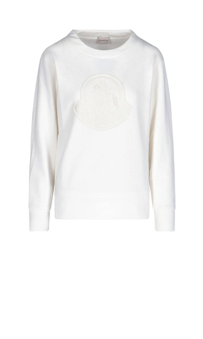 Shop Moncler Logo Patch Sweatshirt In White