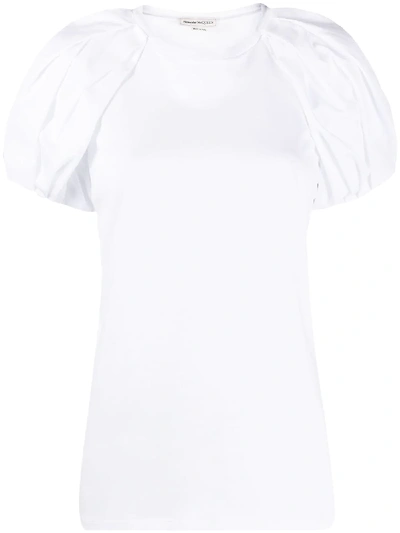 Shop Alexander Mcqueen Puff-sleeve T-shirt In White