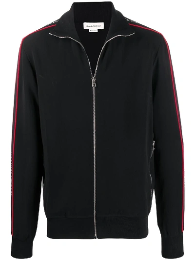 Shop Alexander Mcqueen Sleeves Appliqués Zipped Jacket In Black