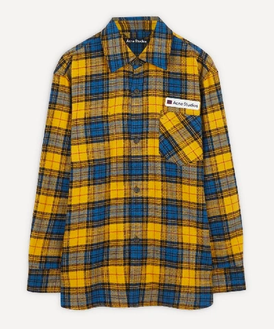 Shop Acne Studios Salak Face Oversized Shirt In Yellow