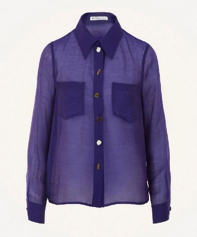 Shop Rejina Pyo Remi Sheer Shirt In Voile Purple