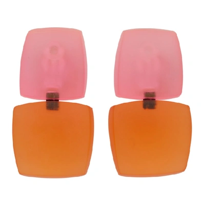 Shop Monies Pink And Orange Izzy Earrings In Pink/orang