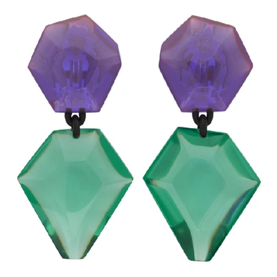 Shop Monies Purple And Green Riley Earrings