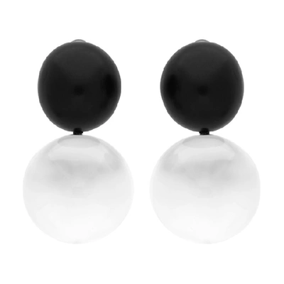 Shop Monies Black & Transparent Savona Earrings In Clear/black