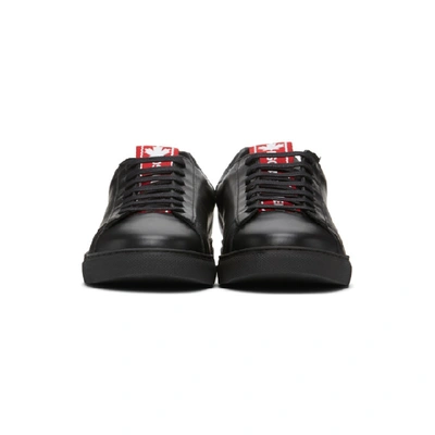 Shop Dsquared2 Black & White New Tennis Sneakers In M002 Neroro