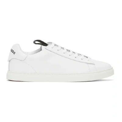 Shop Dsquared2 White And Black New Tennis Sneakers In M072 Bianro