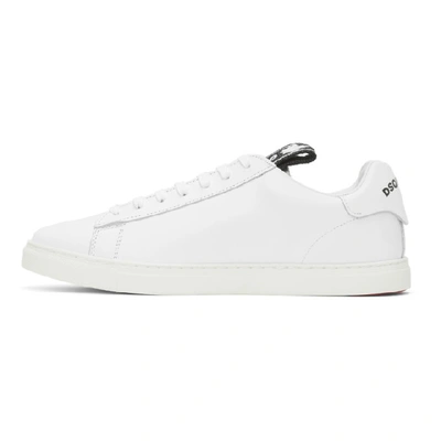 Shop Dsquared2 White And Black New Tennis Sneakers In M072 Bianro