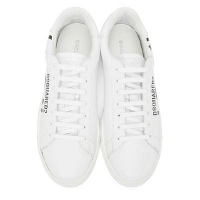 Shop Dsquared2 White And Black Icon New Tennis Sneakers In M072 Bianco
