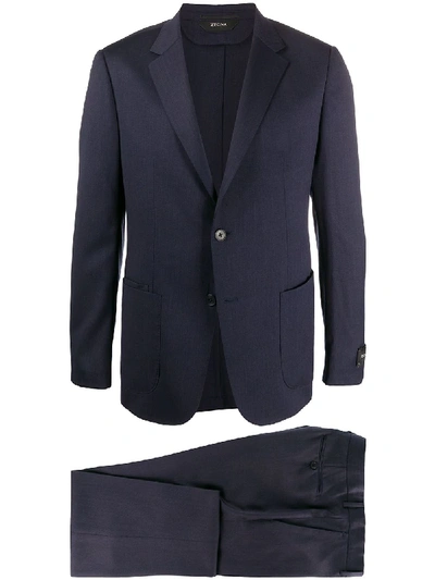 Shop Z Zegna Single-breasted Suit In Blue