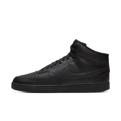 Shop Nike Men's Court Vision Mid Shoes In Black,black,black