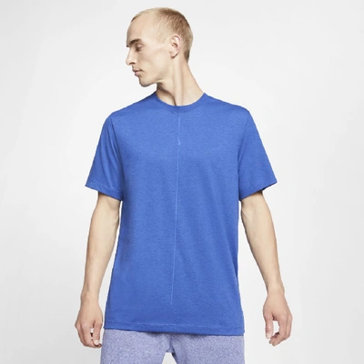 Shop Nike Yoga Dri-fit Men's T-shirt In Deep Royal,game Royal