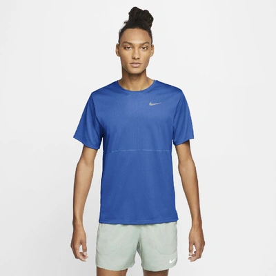 Shop Nike Breathe Men's Running Top In Blue