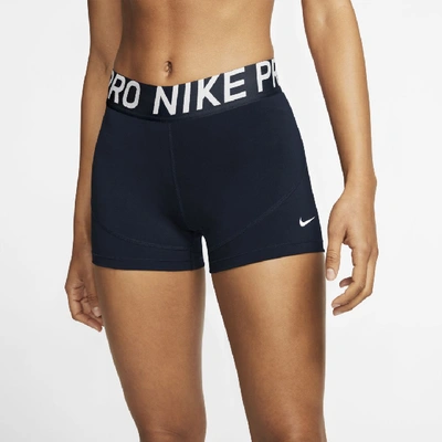 Shop Nike Pro Women's 3" Shorts In Blue
