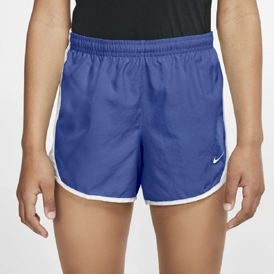 Shop Nike Tempo Big Kids' (girls') Dri-fit Running Shorts In Blue