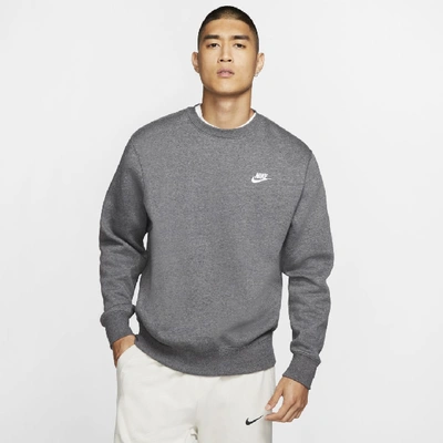 Shop Nike Men's  Sportswear Club Fleece Crew In Grey