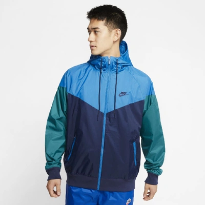 Shop Nike Sportswear Windrunner Hooded Windbreaker In Blue