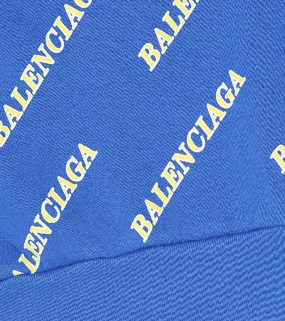 Shop Balenciaga Logo Cotton Sweatshirt In Blue