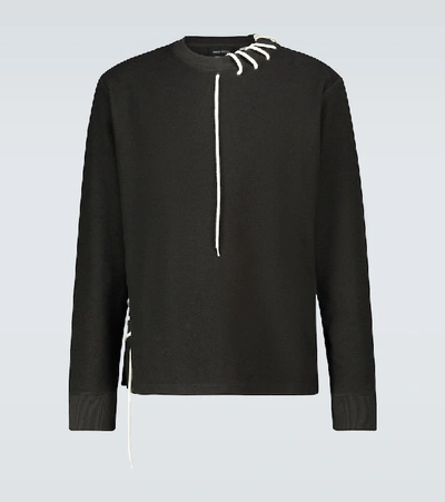 Shop Craig Green Laced Sweatshirt In Black
