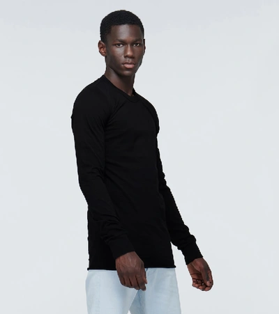 Shop Rick Owens Basic Long-sleeved Cotton T-shirt In Black