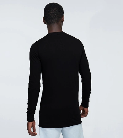 Shop Rick Owens Basic Long-sleeved Cotton T-shirt In Black