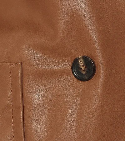 Shop Max Mara Navata Leather Jacket In Brown