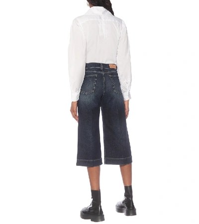 Shop 7 For All Mankind Luxe Vintage Mid-rise Denim Culottes In Blue