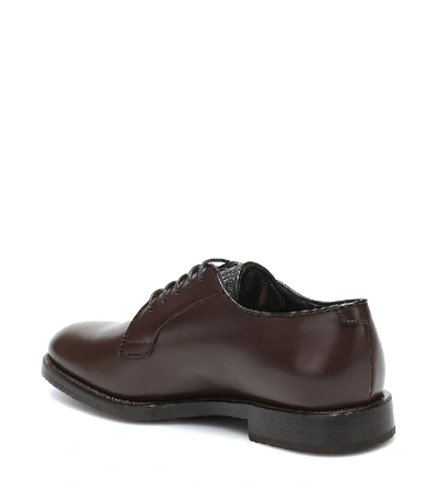 Shop Brunello Cucinelli Leather Derby Shoes In Brown