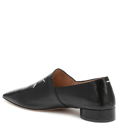 Shop Maison Margiela 4-stitches Leather Loafers In Black