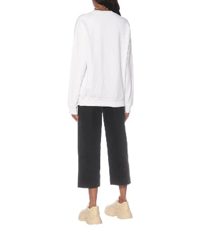 Shop Off-white Logo Oversized Cotton Sweatshirt In White