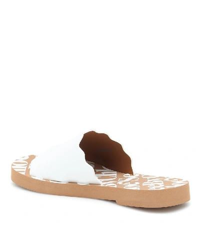 Shop See By Chloé Essie Leather Slides In White