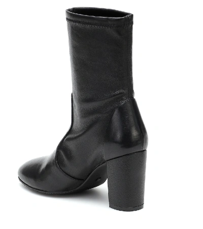 Shop Stuart Weitzman Yuliana Leather Ankle Boots In Black