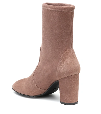 Shop Stuart Weitzman Yuliana Suede Ankle Boots In Brown
