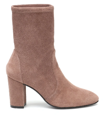 Shop Stuart Weitzman Yuliana Suede Ankle Boots In Brown
