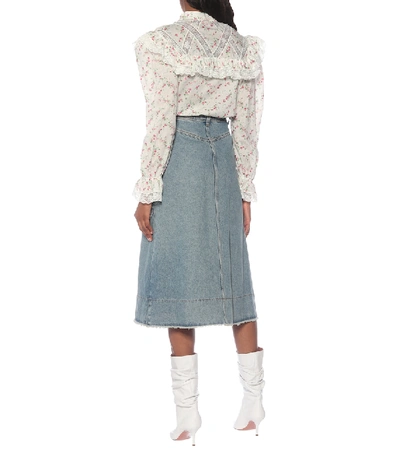Shop Philosophy Di Lorenzo Serafini High-rise Denim Mini Skirt In Blue