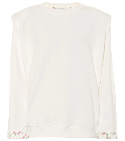 Shop Philosophy Di Lorenzo Serafini Cotton-jersey Sweatshirt In White