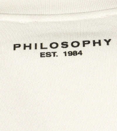 Shop Philosophy Di Lorenzo Serafini Cotton-jersey Sweatshirt In White