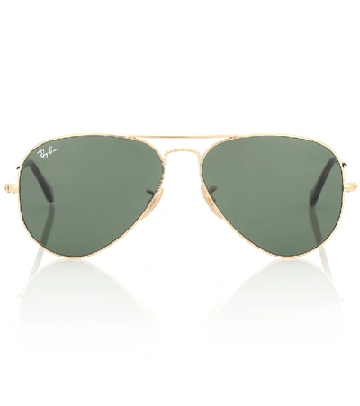 Shop Ray Ban Rb3025 Aviator Sunglasses In Green