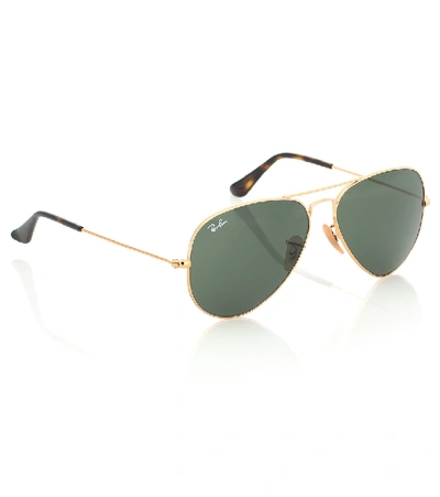 Shop Ray Ban Rb3025 Aviator Sunglasses In Green