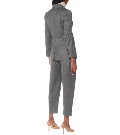 Shop Brunello Cucinelli Wool-flannel Blazer In Grey