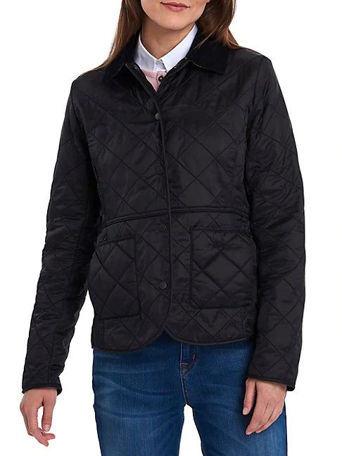 Barbour Deveron Quilted Jacket In Black | ModeSens