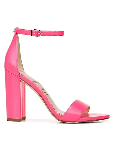 Shop Sam Edelman Yaro Ankle-strap Leather Sandals In Pink