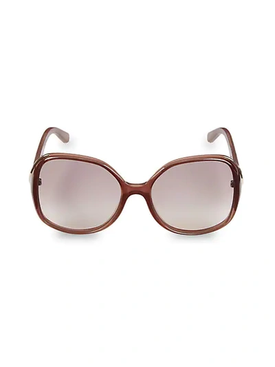 Shop Chloé 59mm Round Sunglasses In Turtle