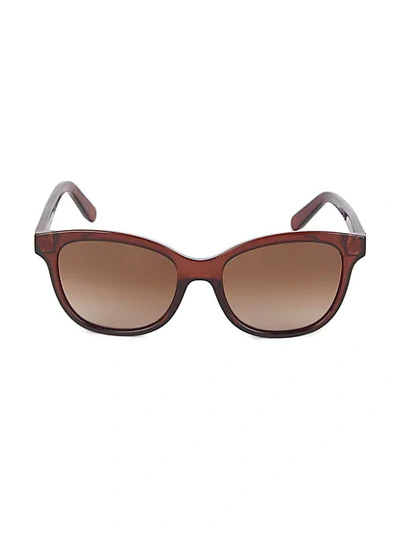Shop Ferragamo 55mm Rectangular Sunglasses In Brown